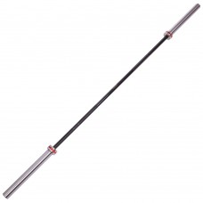 Гриф для штанги сталевий хромований Олімпійський професійний прямий з підшипником Zelart 2,2м, ø50мм, хром-чорний, код: TA-7242