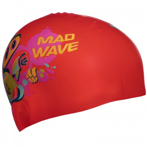 Шапочка для плавання дитяча MadWave Junior Mad Bot червоний, код: M057915_R-S52