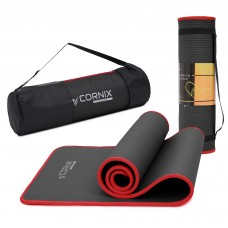 Килимок для йоги та фітнесу Cornix NBR Black/Red, 1830x610x10 мм, код: XR-0094
