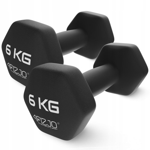 Гантелі вінілові 4Fizjo Classic 2x6 кг, чорний, код: P-5905973403191