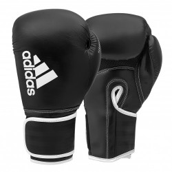 Боксерські рукавички Adidas Hybrid 80, 8oz, чорний-білий, код: 15624-1015