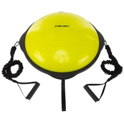 Балансувальна платформа напівсфера Bosu з еспандерами Mdbuddy 70 см, лимонний, код: FI-5418-S52