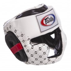 Шолом боксерський з повним захистом шкіряний Fairtex L білий, код: HG10_LW-S52