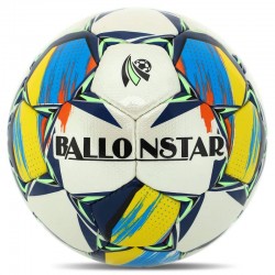 М"яч футбольний Ballonstar Crystal №5 PU, білий-блакитний, код: BC-8166_N