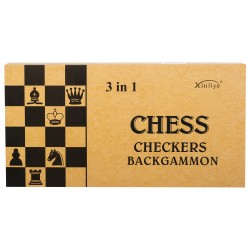 Набір настільних ігор 3 в 1 Xinliye шахи, шашки, нарди, код: W7724B