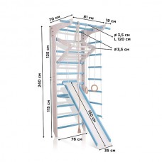 Спортивний куточок SportBaby 3-Lux 760х2400 мм, білий, код: 3-Lux 3-240