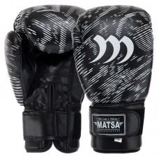 Рукавички боксерські Matsa PVC 10 унцій, чорний, код: MA-7762_10BK