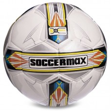 М"яч футбольний Soccermax FIFA №5, білий-сірий-жовтий, код: FB-0176