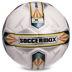 М"яч футбольний Soccermax FIFA №5, білий-сірий-жовтий, код: FB-0176