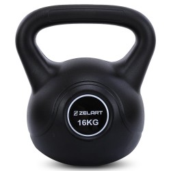 Гиря тренувальна цільна пластикова Zelart 16кг, чорний, код: TA-5427-16-S52 Гиря тренувальна цільна пластикова Zelart 16кг, чорний, код: TA-5427-16-S52