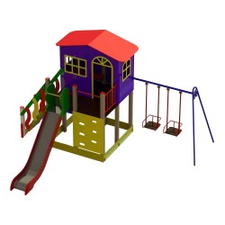 Ігровий комплекс Miros "Халабуда" 5110x5360x3260 мм, код: DIO806