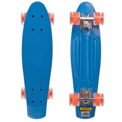 Скейтборд пластиковий Penny Led Wheels 22in з світяться колесами синій-помаранчевий, код: SK-5672-2-S52