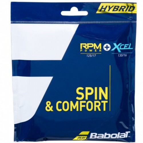 Струна Babolat Hybrid RPM Power 1,25mm + Exel 1,30mm black 12, код: 3324921795485