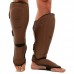 Захист гомілки та стопи для єдиноборств Zelart XL, коричневий-чорний, код: BO-3874_XLBR