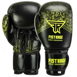 Боксерські рукавиці Fistrage 14 унцій, чорний-салатовий, код: VL-5530_14BKLG