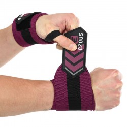 Бинти кистьові для жиму BioGym Strength Wrist Wraps Ezous 560х80мм, 2шт, чорний-фіолетовий, код: C-07_BKV