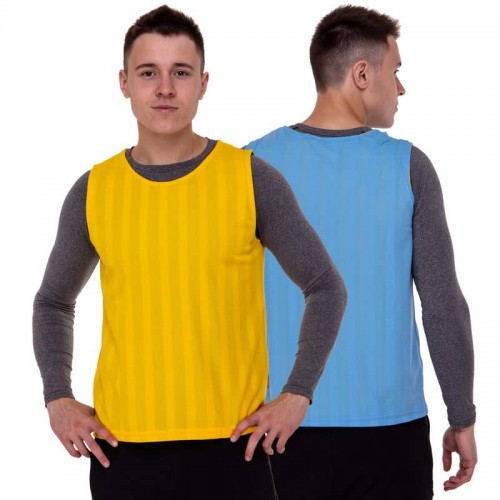 Манишка для футболу двостороння PlayGame блакитний-жовтий, код: CO-0791_NY Манишка для футболу двостороння PlayGame блакитний-жовтий, код: CO-0791_NY