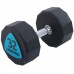 Гантелі цільні професійні з поліуретановим покриттям LiveUp 2х32кг, чорний-синій, код: LP8003-32-S52