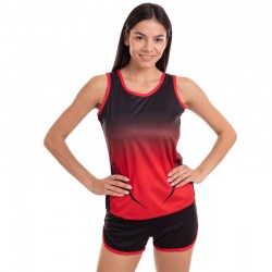 Форма для легкої атлетики жіноча Lingo 2XL, зріст 165-170, чорний-червоний, код: LD-T906_2XLBKR
