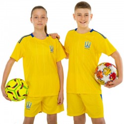 Форма футбольна дитяча PlayGame із символікою збірної України розмір 28, зріст 145-150, жовтий, код: CO-4659_28Y