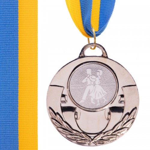 Медаль спортивна зі стрічкою PlayGame Aim Танці срібна, код: C-4846-0052_S