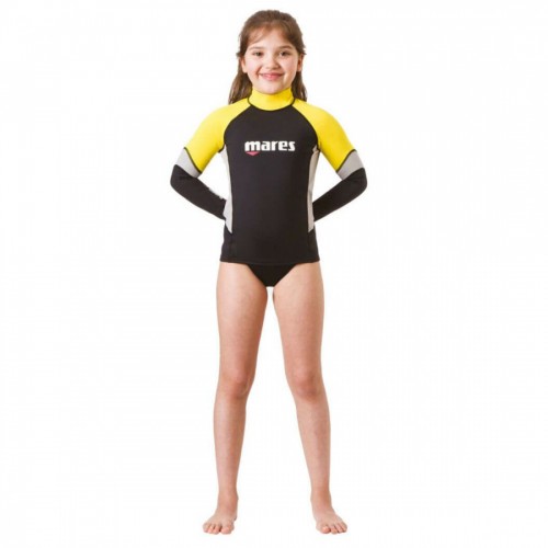 Лонгслів дитячий Mares Rash Guard Block UPF 80+ XL, 12-13 років, чорно-жовтий, код: 2023111415042