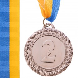 Медаль спортивна зі стрічкою PlayGame Greek срібна, код: C-6860_S