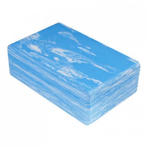 Йога блок FitGo "Мармуровий" 230х150х80 мм, синій, код: 3896B-WS
