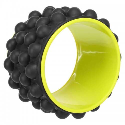 Колесо для йоги масажне FitGo Wheel Yoga 230 мм, чорний-салатовий, код: FI-6205_BKLG