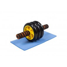 Ролик для пресу EasyFit (3 колеса) з килимком, жовтий, код: EF-1353-Y-EF Ролик для пресу EasyFit (3 колеса) з килимком, жовтий, код: EF-1353-Y-EF