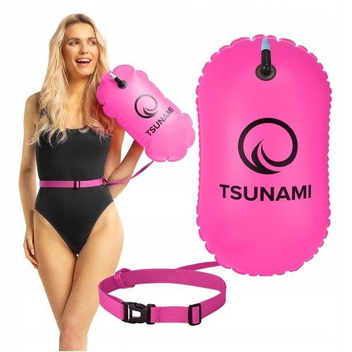 Буй для плавання Tsunami Basic надувний 410х210х190 мм, рожевий, код: P-5907739314079