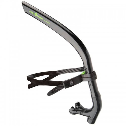 Трубка фронтальна дихальна для плавання MadWave Pro Snorkel, чорний, код: M077301_BK