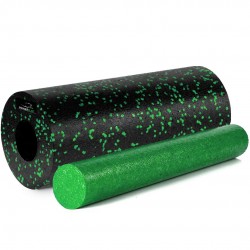 Масажний ролик (роллер) гладкий PowerPlay 2 in 1 EPP Foam Roller 330x140 мм, чорний-зелений, код: PP_4348_Green_(33x14)