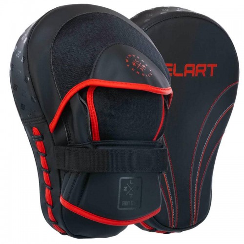 Лапа вигнута для боксу та єдиноборств Zelart 190x50x260 мм, 2шт, чорний-червоний, код: BO-3875_BK