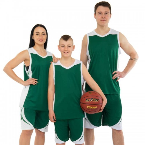 Форма баскетбольна майка та шорти Lidong 5XL, зелений-білий, код: L046_5XLG