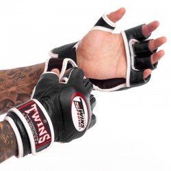 Рукавички для змішаних єдиноборств MMA Twins XL чорний, код: GGL-6_XLBK