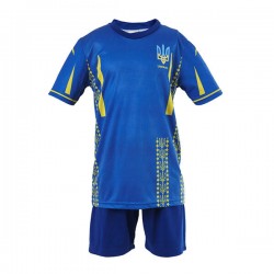 Форма футбольна PlayGame з гербом України, зріст 164, синій, код: PS164/BB-WS