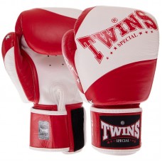 Рукавички боксерські шкіряні Twins 12 унцій, білий-червоний, код: BGVL10_12WR