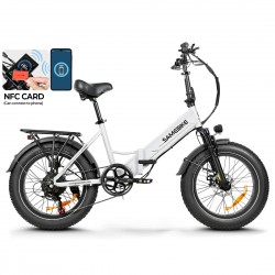 Електровелосипед Samebike LOTDM200-II (750 Вт, 13 А*год, 48 В), колеса 20", з ручкою газу, білий, код: LOTDM200-II-white