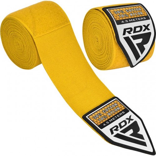 Бинти для боксу RDX WX Professional Boxing Hand Wraps 4.5м, жовтий, код: HWX-RY+