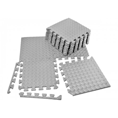 Татамі мат (хвіст ластівки) EasyFit 8 шт, 300х300х10мм, сірий, код: EF-1950-30-GY