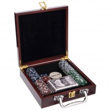 Набір для покеру SP-Sport у дерев"яному кейсі 100 фішок, код: IG-6641-S52 Набір для покеру SP-Sport у дерев"яному кейсі 100 фішок, код: IG-6641-S52