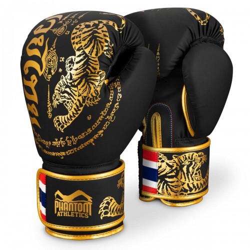 Боксерські рукавиці Phantom Muay Thai Black Gold 16 унцій, код: PHBG2938-16