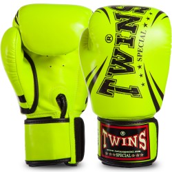 Рукавички боксерські Twins 14 унцій, салатовий, код: FBGVSD3-TW6_14LG
