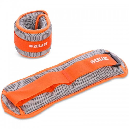 Обважнювачі Zelart 2х1 кг сірий/помаранчевий, код: FI-7210-2_GROR