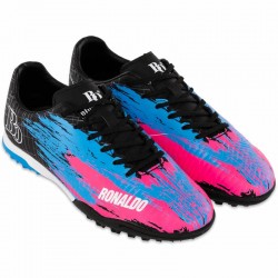 Сороконіжки футбольні Blue Okean Ronaldo розмір 39, чорний-рожевий-блакитний, код: 240329-C-1_39