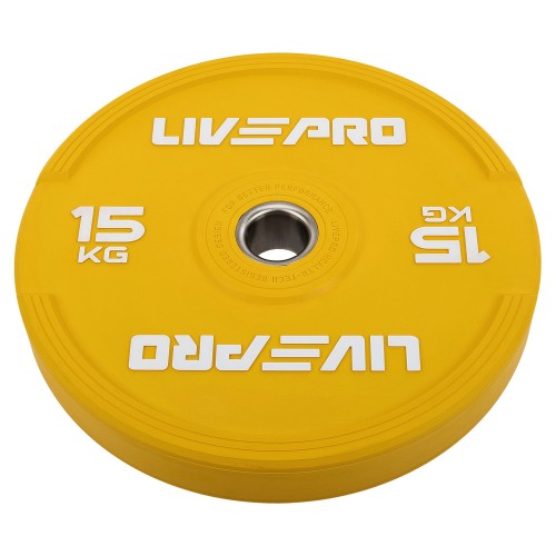 Бамперний диск гумовий LiveUp ø50.5мм, 15кг, жовтий, код: LP8332-15