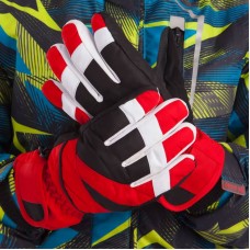 Рукавички гірськолижні теплі дитячі Camping M-L червоний-чорний, код: C-917_MLRBK Рукавички гірськолижні теплі дитячі Camping M-L червоний-чорний, код: C-917_MLRBK