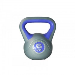 Гиря LiveUp Plastic Kettel Bell 6 кг, сірий-фіолетовий, код: 6951376138955