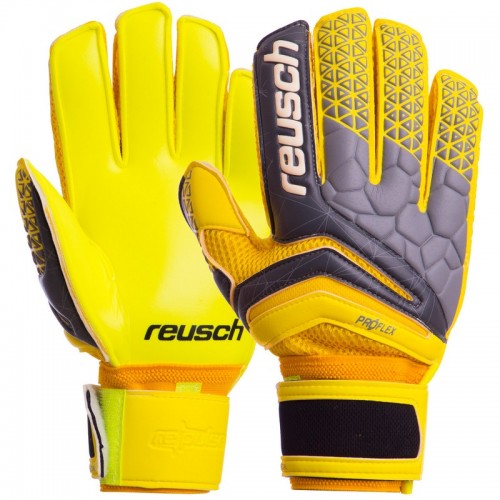 Рукавички воротарські із захистом пальців Reusch, розмір 10, лимонний-сірий, код: FB-915_10YGR